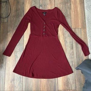 Forever 21 Cherry Red Mid-length Dress Medium